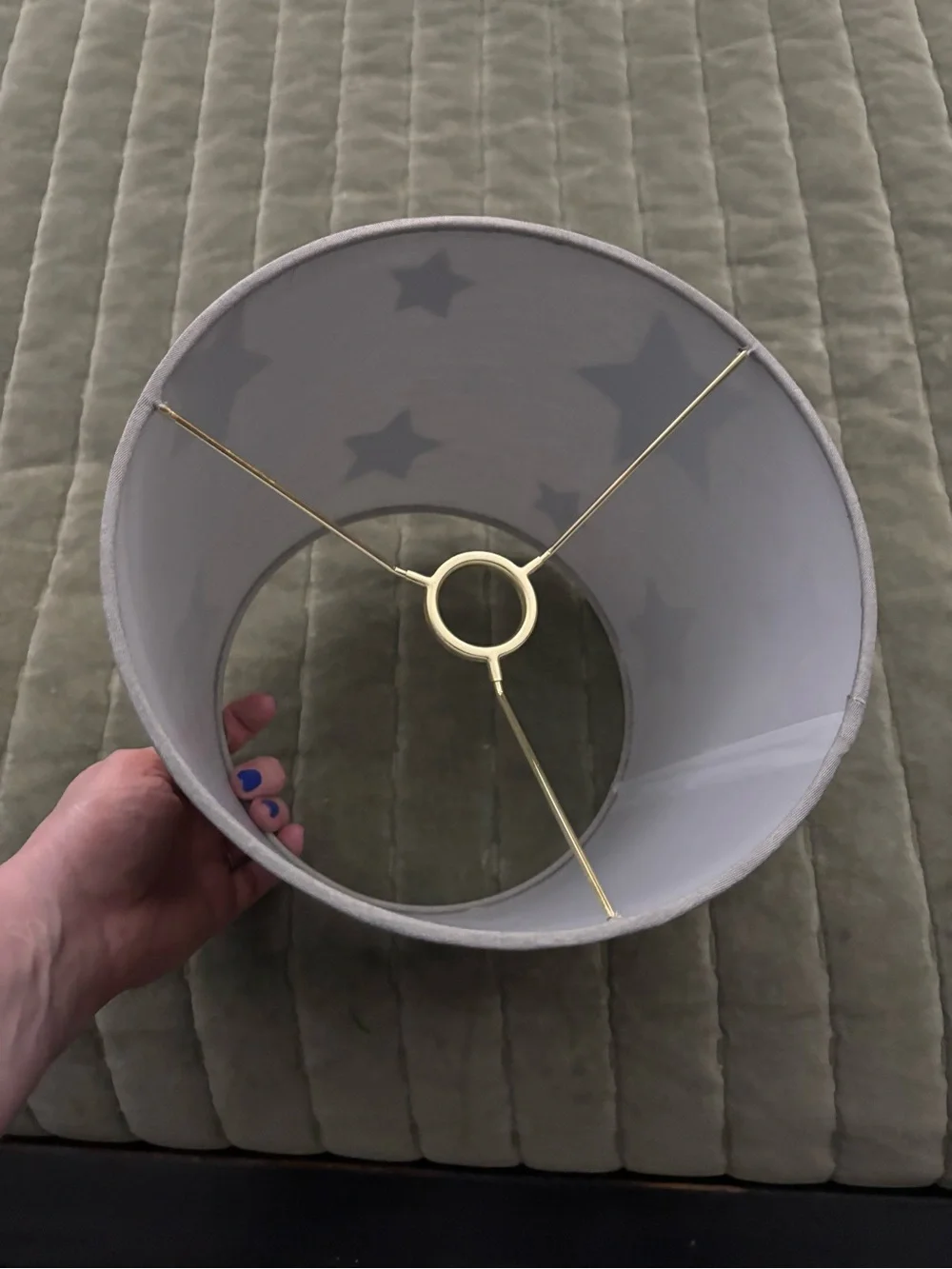 Target Gray Lampshade with Gold Star Accents
